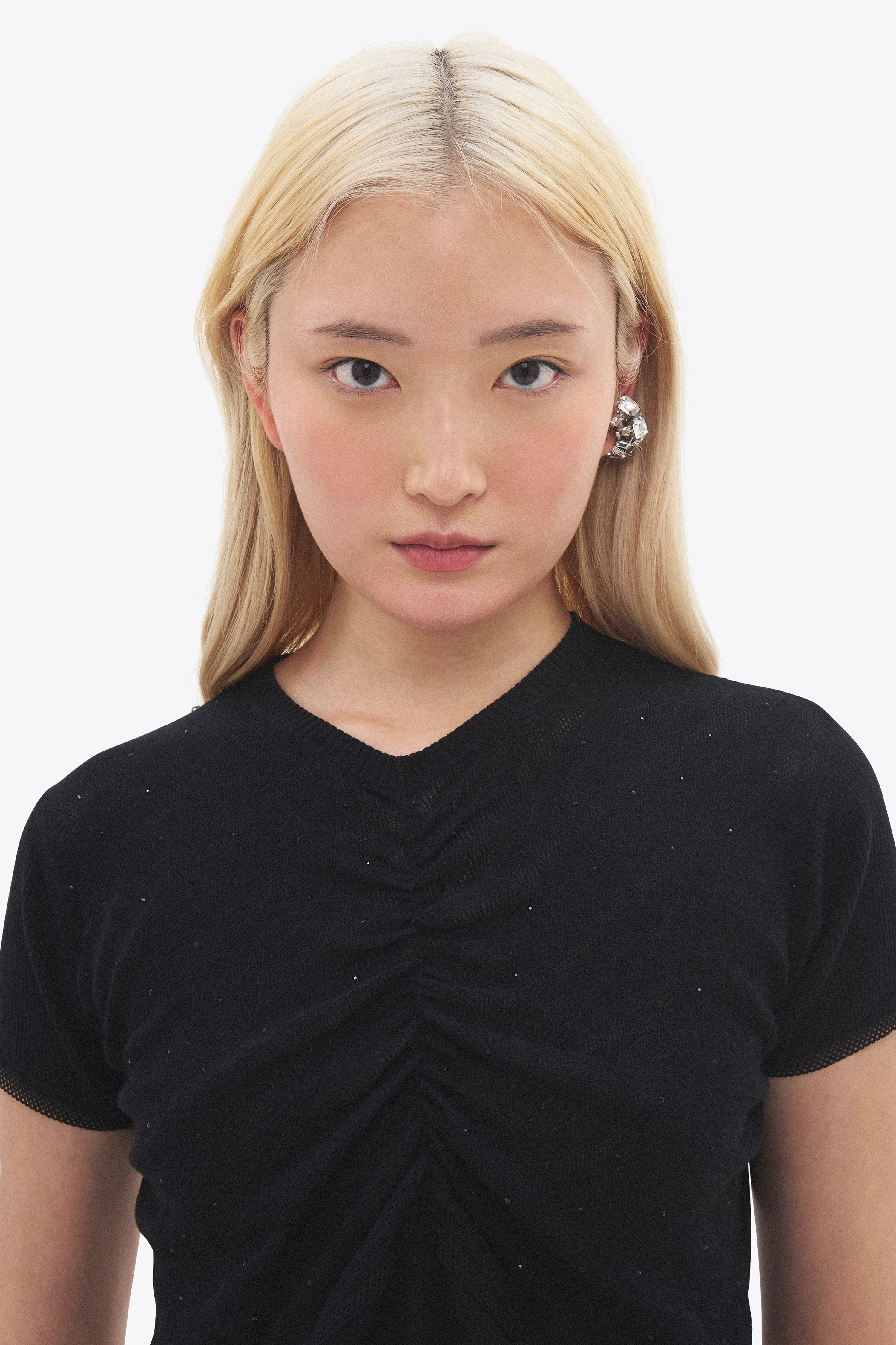 Girly Rib Knit Short Sleeve Top
