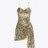 Wrapped Sequin Mini Dress