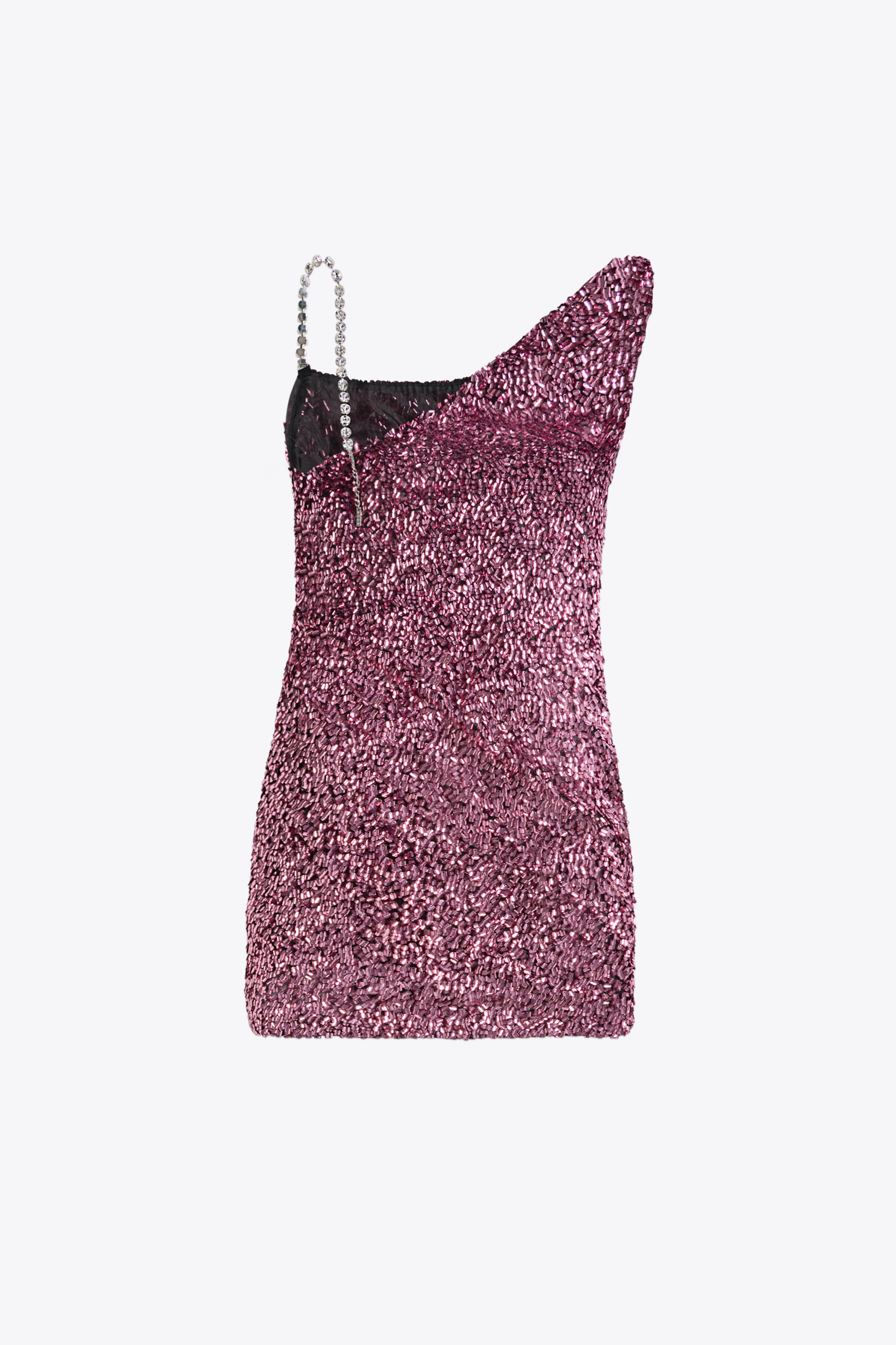 Crystal Strap Sequin Mini Dress