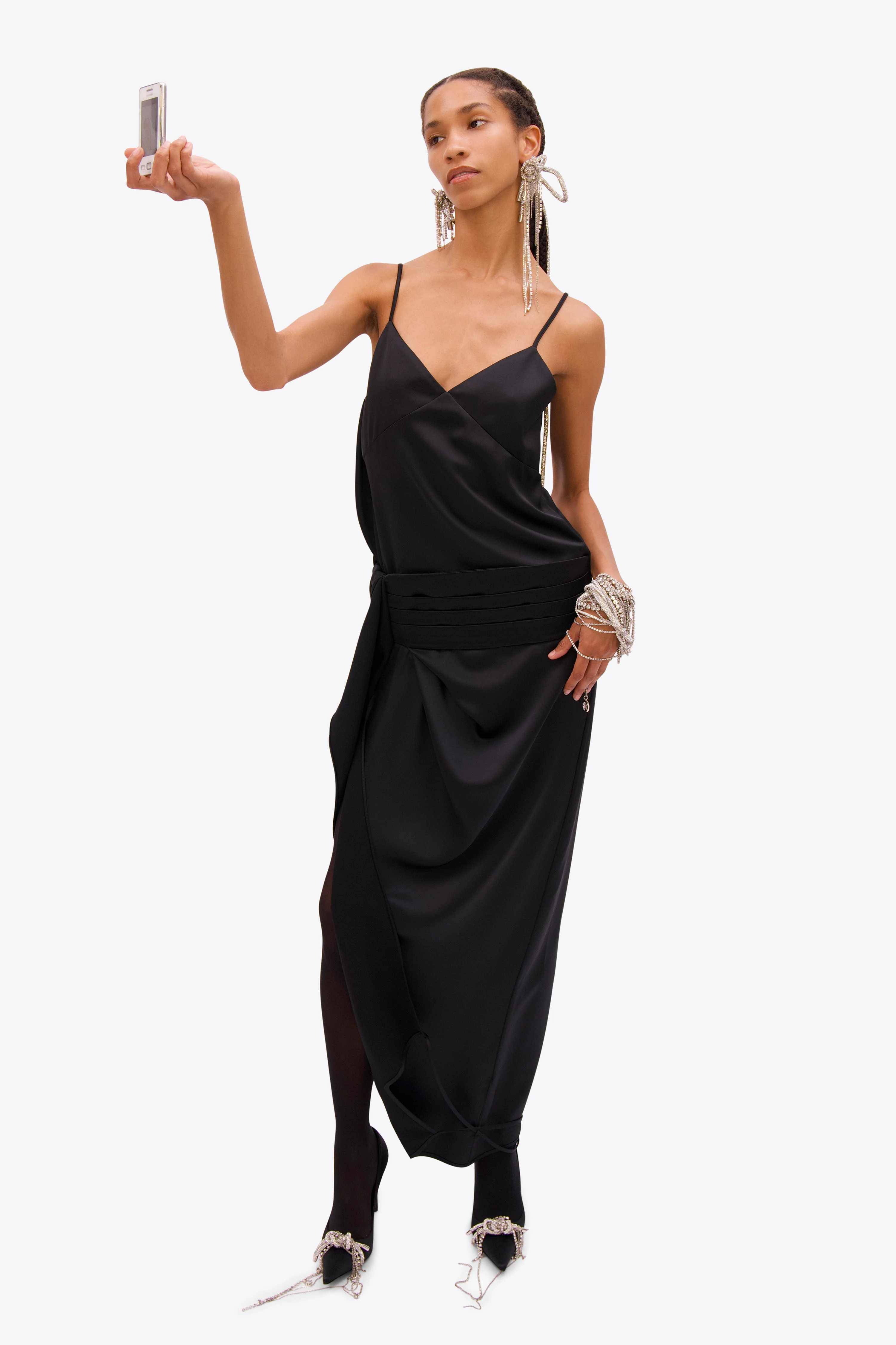 Tuxedo Slip Dress