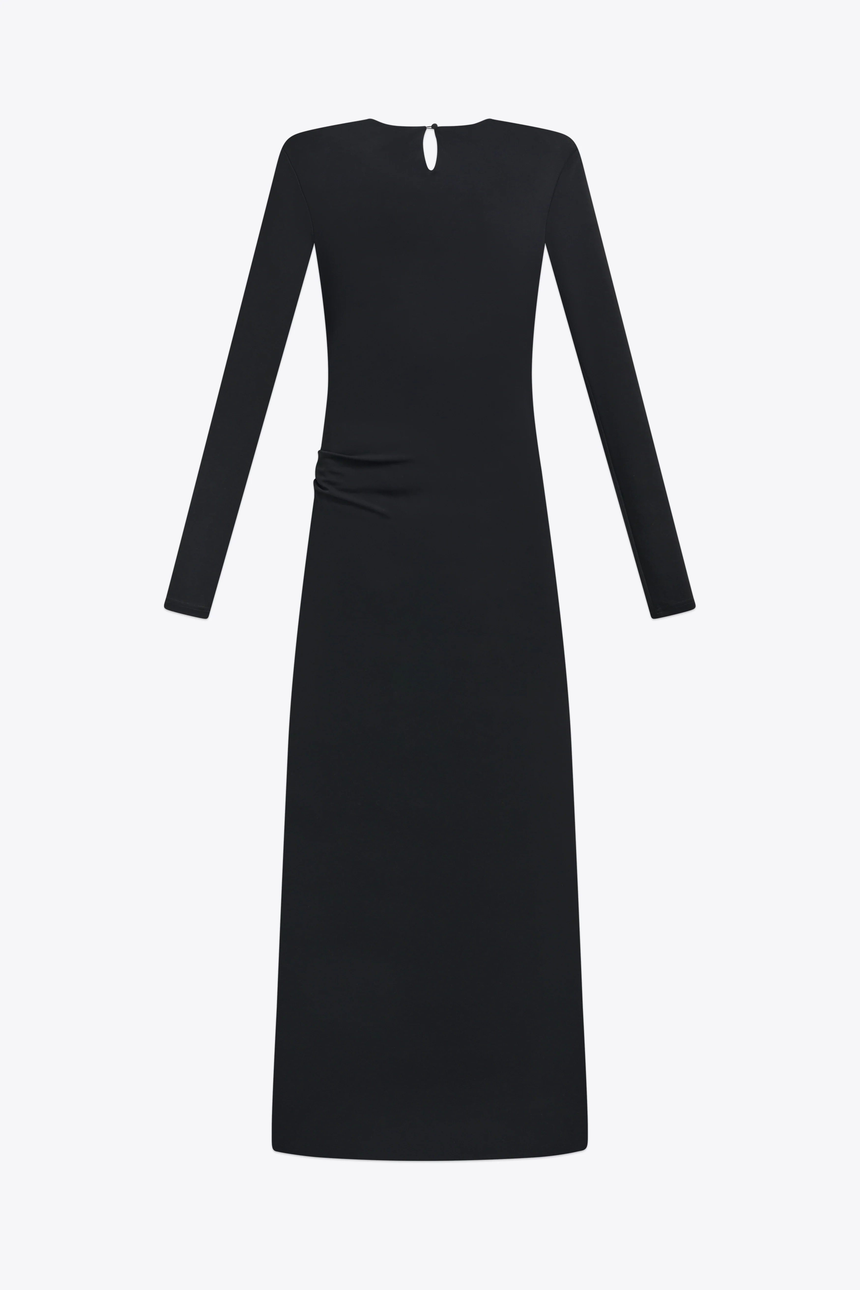 Crystal Cluster Draped Long Sleeve Gown