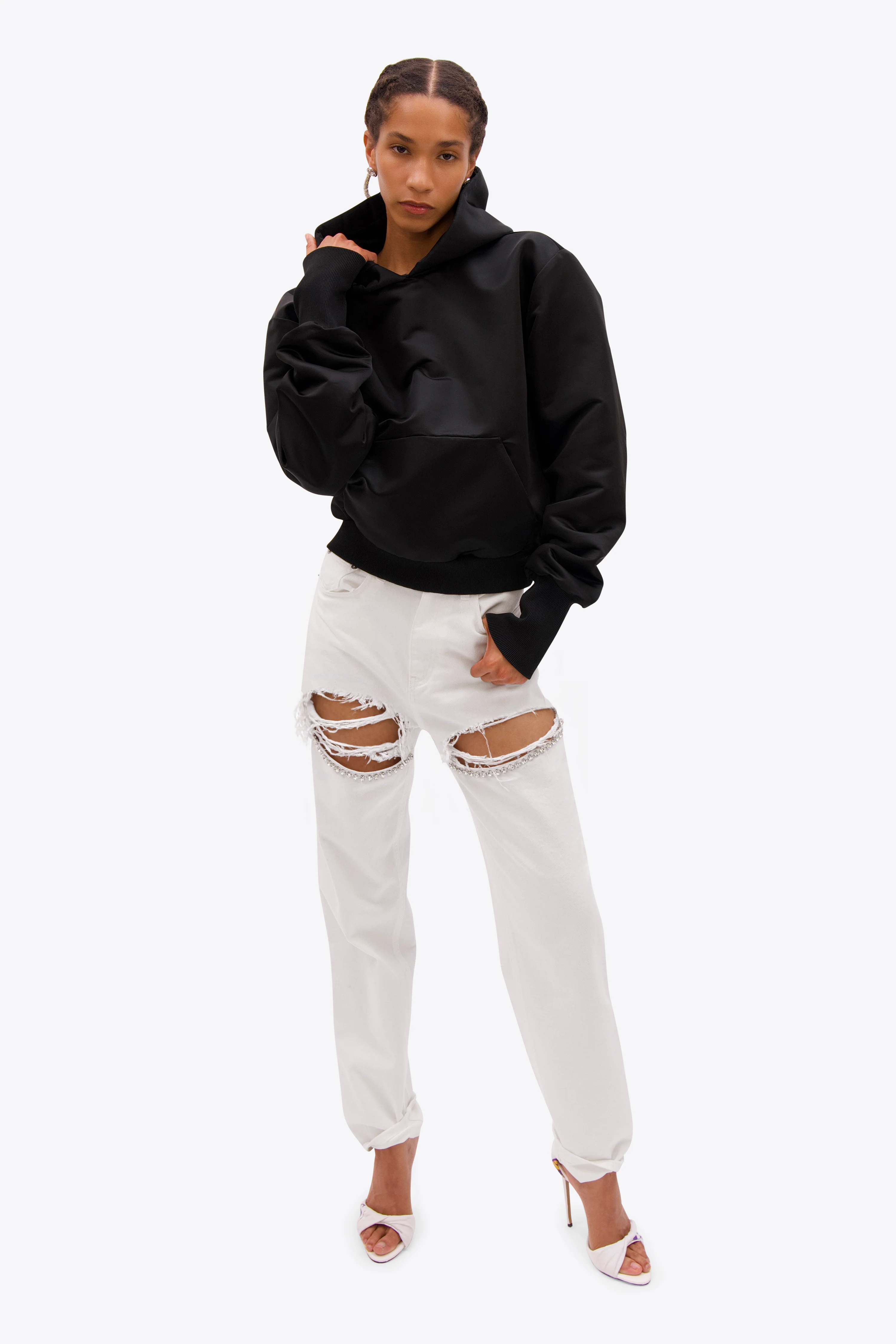 Crystal Fray Slit Jean