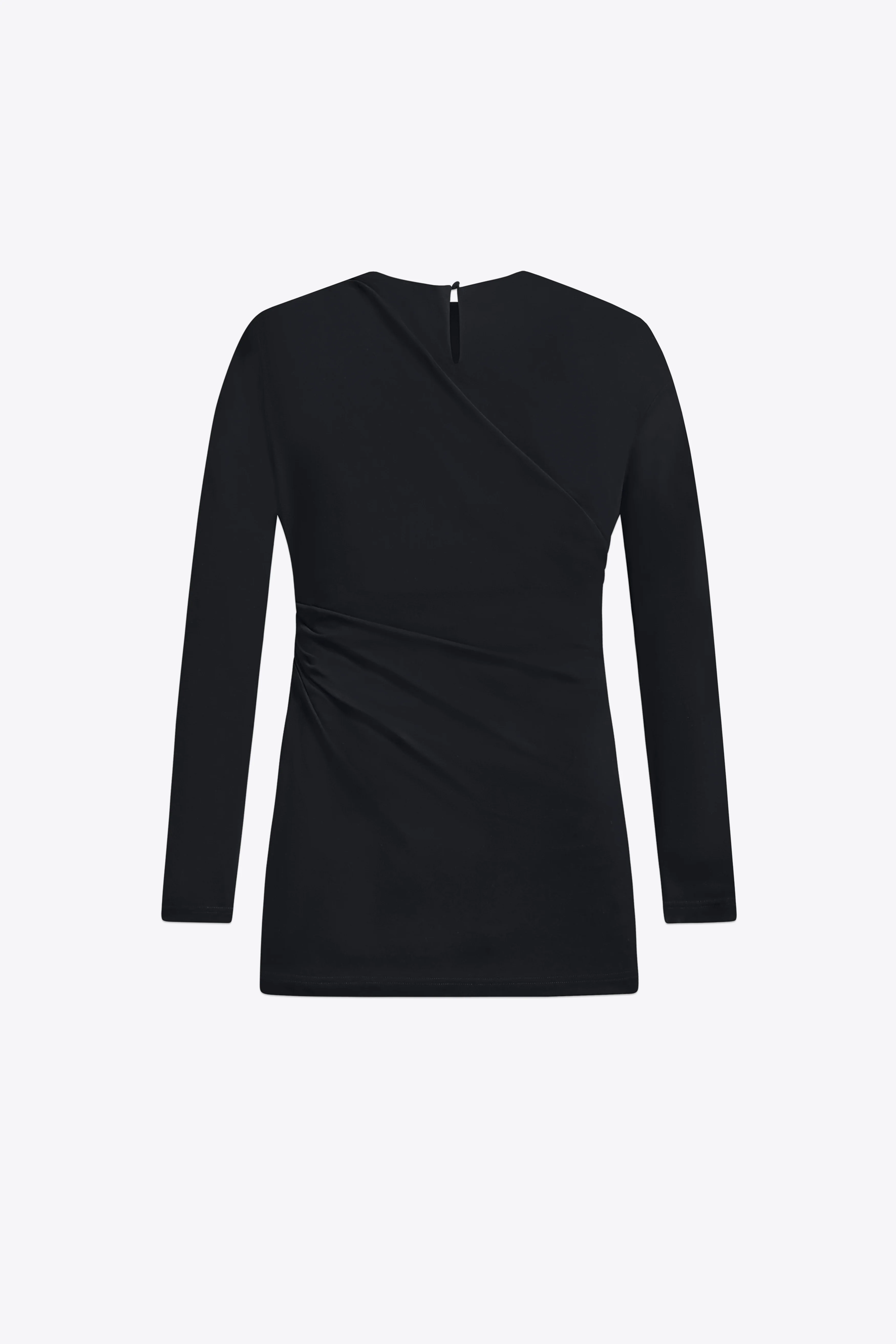 Crystal Cluster Draped Long Sleeve Mini Dress