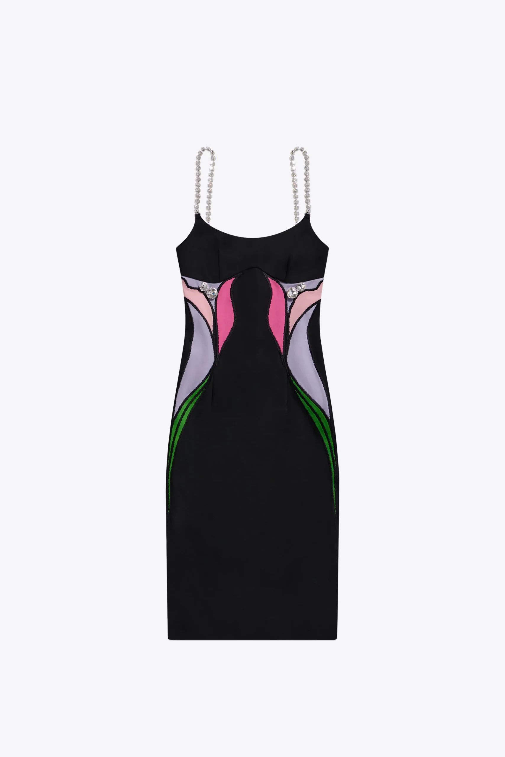 Colorblock Lily Flower Midi Dress