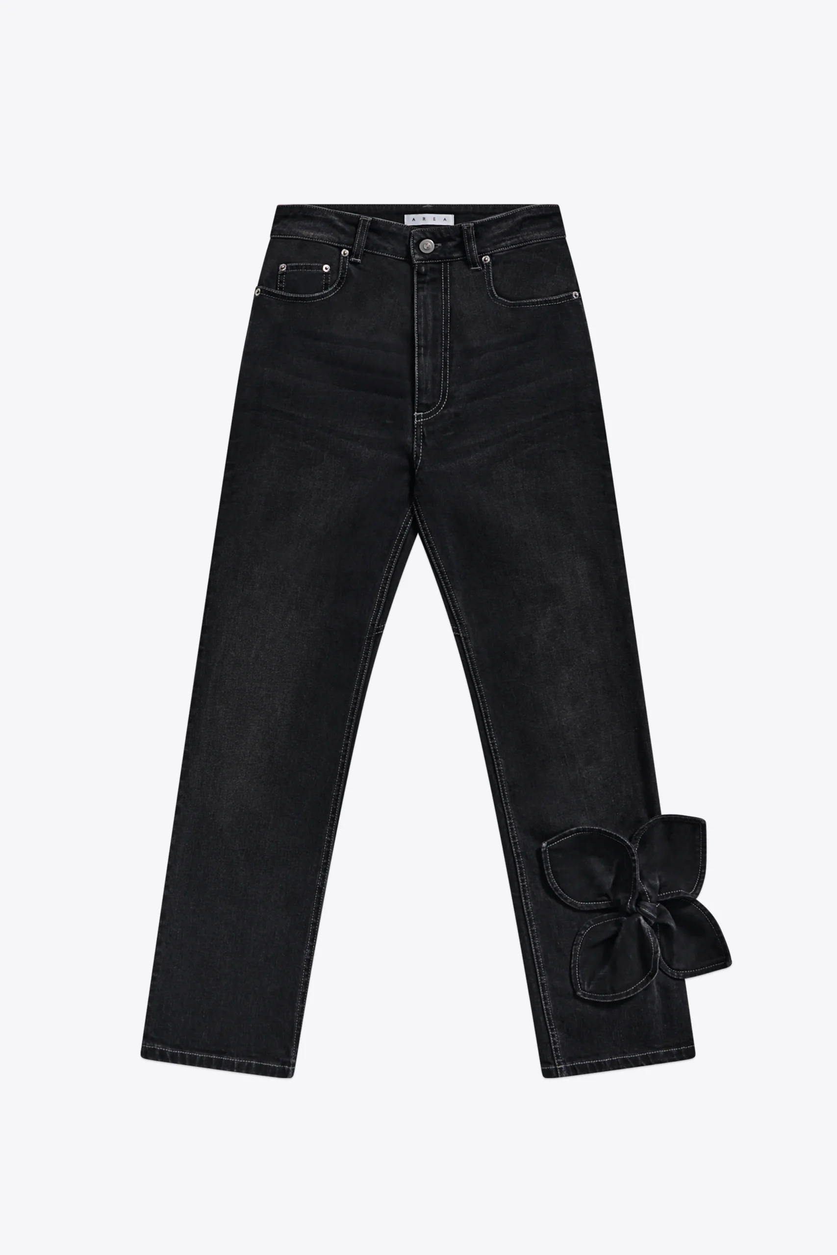 Denim Bow Straight Leg Jean