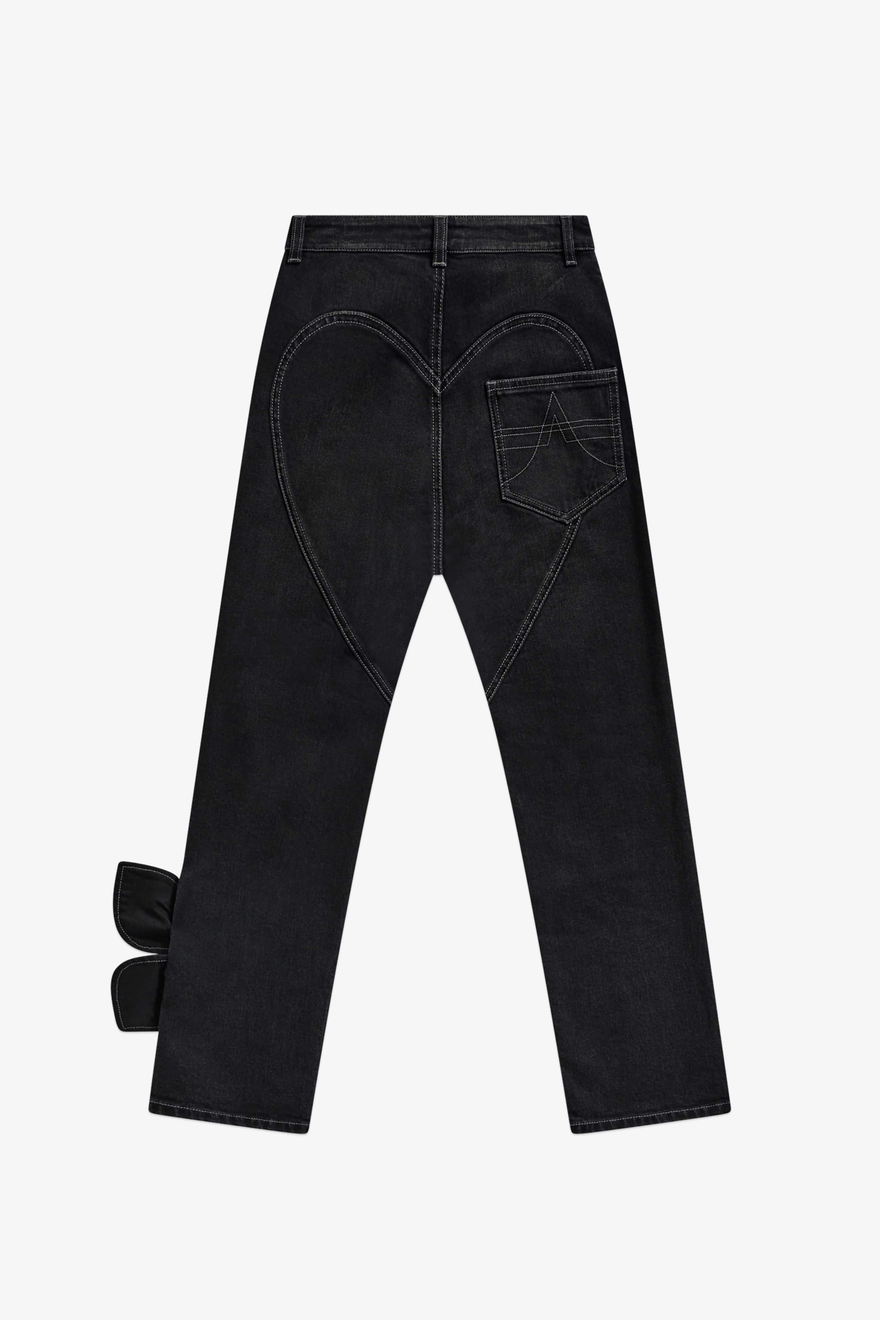Denim Bow Straight Leg Jean
