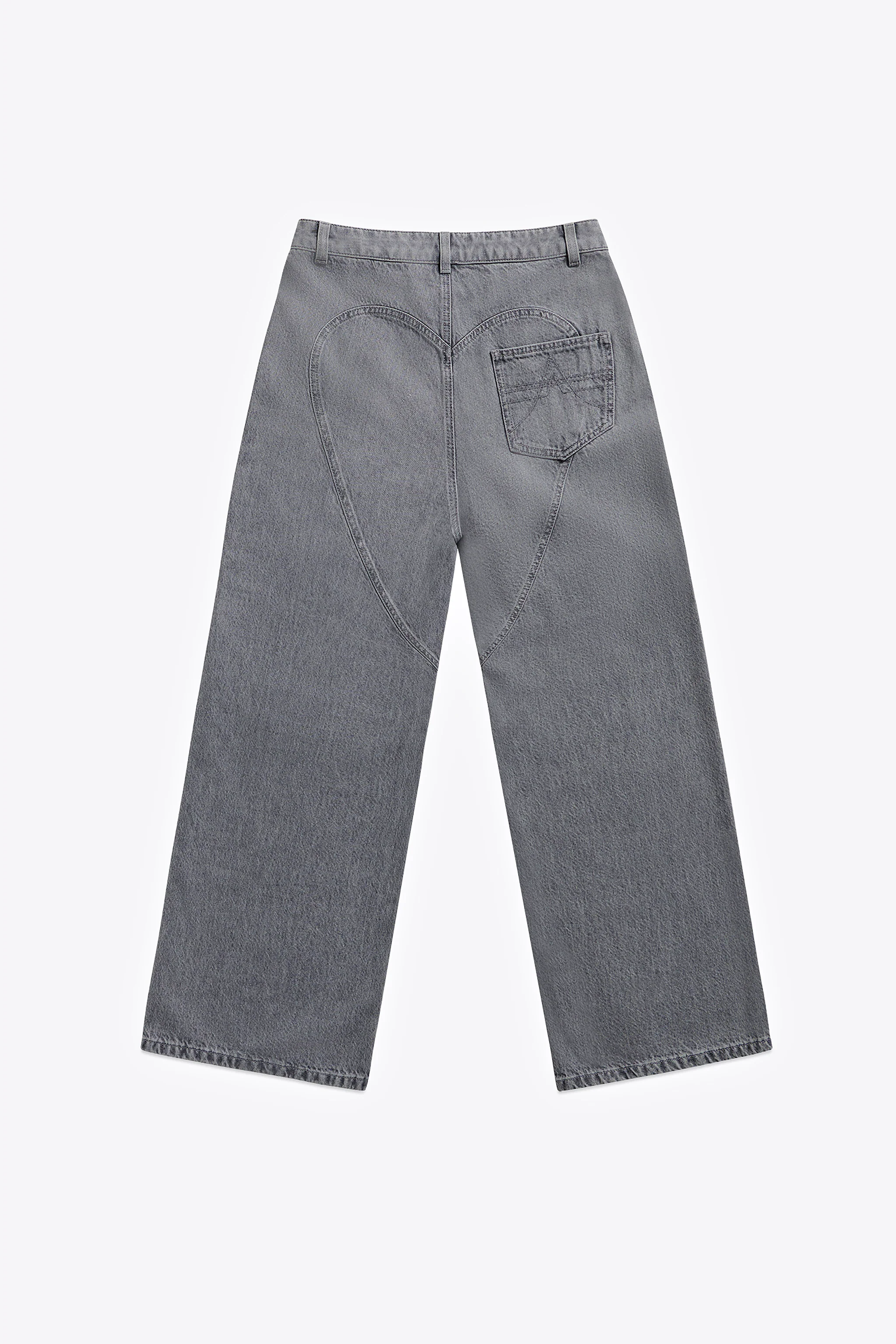 Distressed Crystal Relaxed Slit Jean