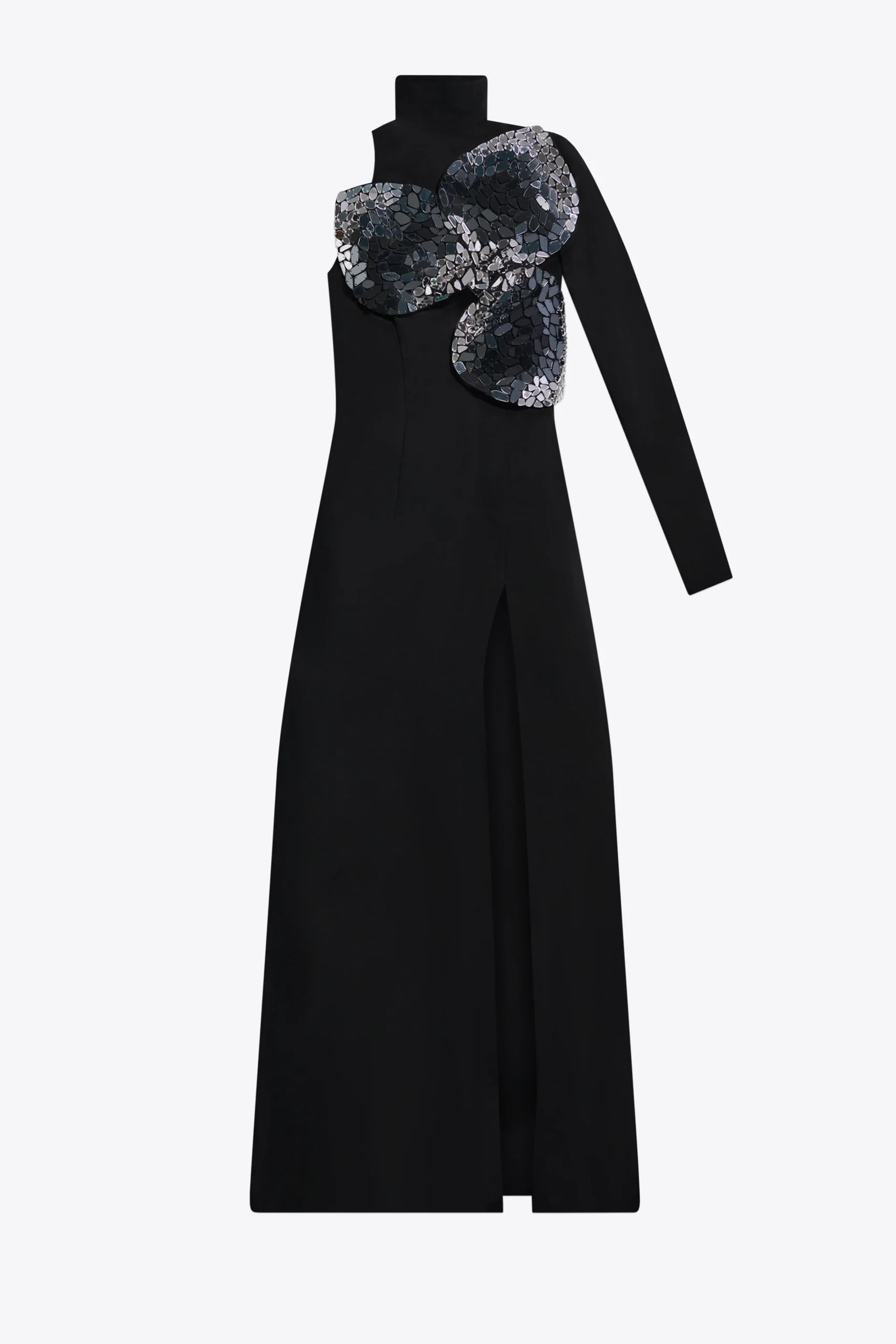 Embroidered Ombre Crystal Gown