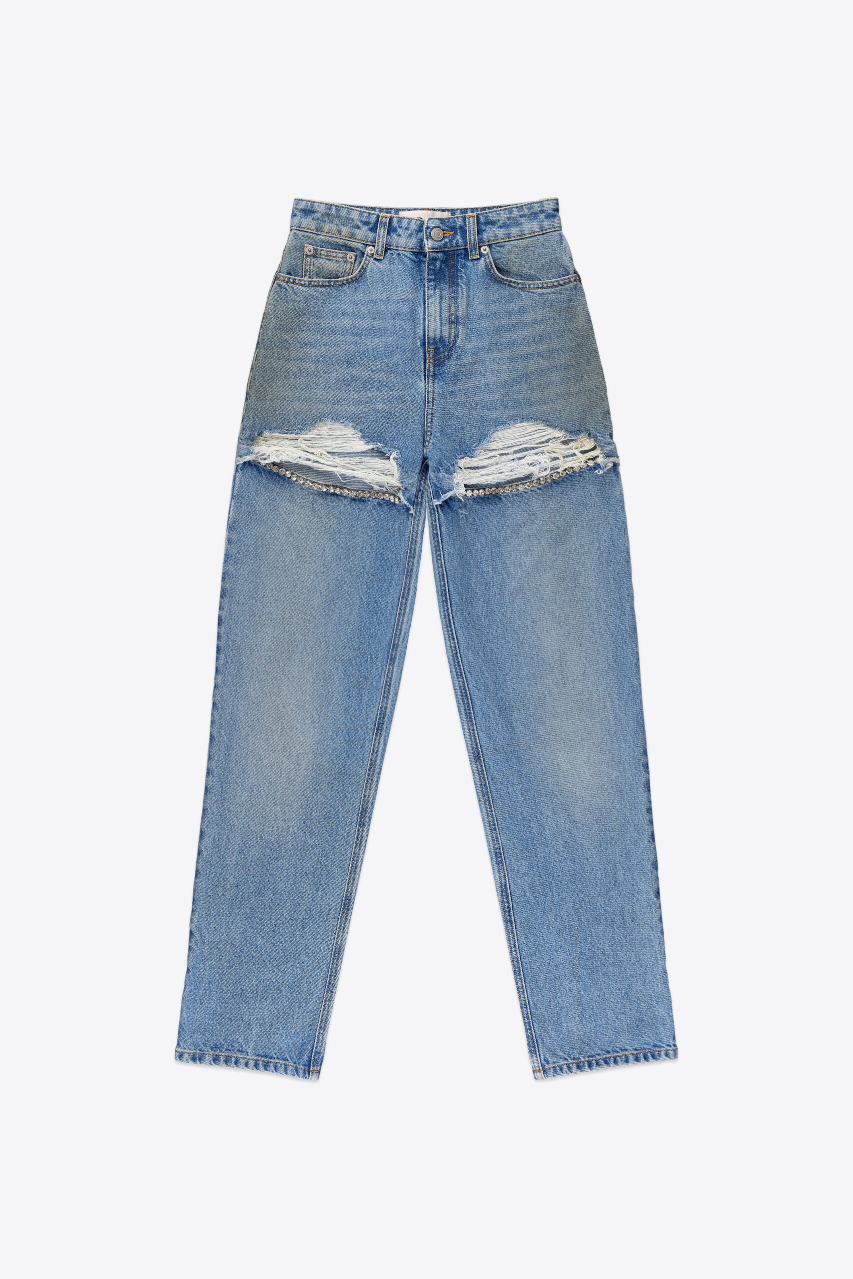 Crystal Fray Slit Jean